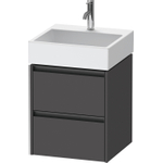 Duravit Ketho 2 wastafelonderbouwkast - 2 laden - 48.4x46x54.9cm - grepen antraciet - grafiet mat SW771804