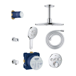 GROHE Grohtherm SmartControl Regendoucheset inbouw - hoofddouche 31cm - handdouche rond - plafondarm - chroom SW542804