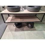 Ichoice Onderkast Frame 120 Mat Zwart 119x30x45.5cm RVS Mat Zwart met onder en bovenblad MFC Birch SHOWROOMMODEL SHOW19961