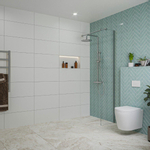 Fortifura Galeria inloopdouche - 30x200cm - helder glas - wandarm - chroom SW917202