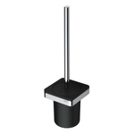 Geesa Frame Toiletborstel met houder Zwart / Chroom (zwarte borstelkop) SW334425