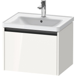 Duravit Ketho 2 wastafelonderbouwkast met 1 lade 58.4x45.5x44cm met greep antraciet hoogglans wit SW772932