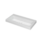 INK Dock wastafel - 80x40x6cm - 1 wasbak - 0 kraangaten - polystone wit glans SB3415010