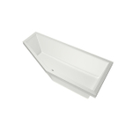 Xenz Society Compact ligbad - 170x75cm - met overloop - zonder afvoer - Hoekopstelling rechts - Acryl Edelweiss mat SW102930