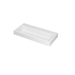 INK Momento wastafel - 100x45x9cm - 1 wasbak - 0 kraangaten - polystone wit mat OUTLETSTORE STORE34488