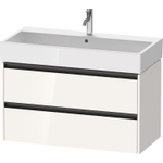 Duravit Ketho 2 wastafelonderbouwkast met 2 laden 98.4x46x54.9cm met grepen antraciet hoogglans wit SW771900