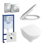 Villeroy & Boch O.Novo Toiletset – compact - softclose en quickrelease zitting – bedieningplaat verticaal/horizontaal chroom - wit SW159225