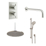 Crosswater MPRO Inbouwdoucheset - 30cm hoofddouche - wandarm - glijstangset - ronde handdouche - RVS SW999826