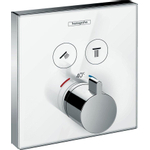 Hansgrohe ShowerSelect Glass afbouwdeel voor inbouw thermostaat met omstel voor 2 douchefuncties wit/chroom SW28969