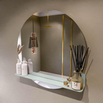 Mondiaz SPOT Badkamerspiegel - rond 80cm - spiegelplanchet - kleur Greey SW1235536