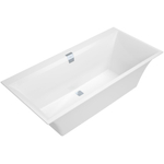 Villeroy en Boch Squaro Edge 12 kunststof bad quaryl rechthoekig 160x75x45cm incl. poten en afvoer /overloopcombinatie wit 0942245