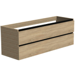 Thebalux Type onderbouwkast 120x45x50cm 1 uitsparing greeplijst zwart mat 2 softclose lades Greeploos MDF/spaanderplaat oak grain SW717022