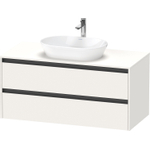 Duravit Ketho 2 wastafelonderbouwkast incl. consoleplaat met 2 laden 120x55x56.8cm met handgrepen antraciet wit supermat SW771904