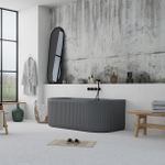 Ideavit ARCHTEC-B2W-GR Back-To-Wall Bad - 170x80x63cm - Rock Texture - overloopgat - klikwaste - verstelbare poten - grijs SW1220456