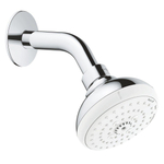 GROHE Tempesta 100 Hoofddouche - 10cm - 3 straalsoorten - wandmontage - chroom/wit SW108119