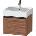 Duravit Ketho 2 wastafelonderbouwkast met 1 lade 58.4x46x44cm met greep antraciet noten mat SW772109