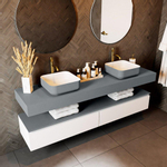 Mondiaz TOP 46 Vrijhangend Topblad - 180x46x12cm - geschikt voor waskom - Solid surface - Plata SW1022533