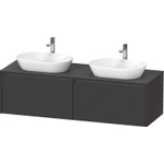 Duravit Ketho 2 wastafelonderbouwkast incl. consoleplaat met 2 laden voor dubbele waskommen 160x55x45.9cm met handgrepen antraciet grafiet supermat SW772949