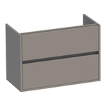 Saniclass Nexxt Small wastafelonderkast 80x39x55cm 2 softclose greeploze lades met 1 sifonuitsparing MDF mat Taupe SW372616