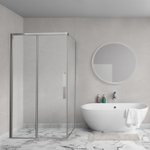 Aqua Vista Lokla Cuadra zijwand - 80x200cm - incl. montageset - gebrosteld rvs SW1186405