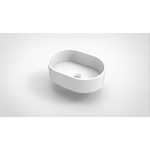 Arcqua Case waskom - 40x28cm - Ovaal - Cast marble Wit Mat SW767323