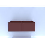 HR badmeubelen Matrix Wastafelonderkast - 120x44.8x40cm - 2 lades - greeploos met greeplijst - terra mat SW868252