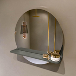 Mondiaz SPOT Badkamerspiegel - rond 50cm - spiegelplanchet - kleur Smoke SW1235619