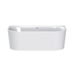 Plieger Kansas Halfvrijstaand bad - 155x80x60cm - met slotoverloop - met af- en overloopgarnituur - met poten - acryl - wit SW901418