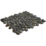 The Mosaic Factory Natural Stone mozaïektegel - 30.5x30cm - wand en vloertegel - Organisch - Rivier steen Dark Grey Mat SW66205