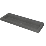 INK Dock wastafel - 120x40x6cm - 1 wasbak - 0 kraangaten - Quartz grijs SW68562