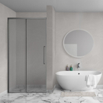 Aqua Vista Lokla Linea nisdeur - 140x200cm - incl. montageset - champagne glas - gunmetal SW1186385