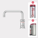 Quooker NL Classic Nordic square kokendwaterkraan opbouw uitloop draaibaar met Combi reservoir & Cube reservoir Chroom SW299738