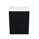 Arcqua Marble Fonteinset - 40x22x54.5cm - fontein glans wit - met overloop - oak black SW909582