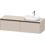 Duravit Ketho 2 wastafelonderbouwkast incl. consoleplaat met 2 laden voor waskom rechts 160x55x45.9cm met handgrepen antraciet taupe mat SW772252