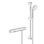 GROHE Grohtherm-1000 New comfortset met douchekraan thermostatisch HOH=12cm met New Tempesta glijstangcombinatie 60cm chroom/wit SW108043