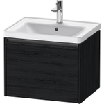 Duravit Ketho 2 wastafelonderbouwkast met 1 lade 58.4x45.5x44cm met greep antraciet eiken zwart mat SW772858