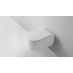 QeramiQ Dely Swirl Wandclosetset - 36.5x53.0cm - diepspoel - rimless - slim softclose zitting - mat wit SW1026264