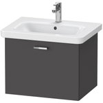 Duravit XBase Wastafelonderkast 58x44.8x44.8cm 1 lade Standaard greep met softclose spaanplaat Grafiet Mat SW444549