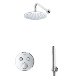 GROHE Grohtherm Regendoucheset Inbouw- hoofddouche 20 cm - 2 functies - handdouche staaf 1 stand - wandarm - chroom SW811909