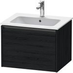 Duravit Ketho 2 wastafelonderbouwkast met 1 lade 61x48x44cm met greep antraciet eiken zwart mat SW772292
