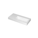 INK Momento wastafel - 100x45x9cm - 1 wasbak rechts - 0 kraangaten - polystone wit mat SW798340