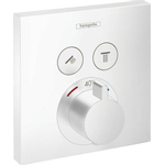 Hansgrohe ShowerSelect afbouwdeel v. inbouwkraan thermostatisch v. 2 douchefuncties m. start/stop-kraan mat wit SW297640