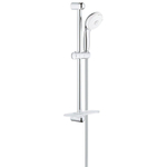 GROHE New Tempesta 100 Glijstangset - 60cm - ronde handdouche - 4 straalsoorten - gladde doucheslang - met zeepschaal - chroom/wit SW108112