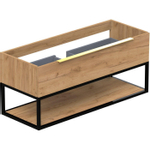 Thebalux Type onderbouwkast 120x45x50cm 1x uitsparing opbouwgreep messing 1 softclose lade standaard greep MDF/spaanderplaat/metaal sequoia SW769298