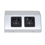 Sanicare opbouw dubbele contactdoos zilvergrijs SW278530