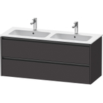 Duravit Ketho 2 wastafelonderbouwkast met 2 laden voor dubbele wastafel 128x48x55cm met grepen antraciet grafiet supermat SW772337