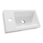 BRAUER Solar Thick opbouw fontein 40 met 1 kraangat en links/rechts te plaatsen mineraalmarmer zijdeglans wit SW3102