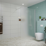 Fortifura Galeria inloopdouche - 120x200cm - mat glas - wandarm - mat wit SW876809