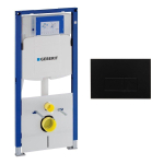 Geberit Duofix Element - UP 320 - QeramiQ metal bedieningsplaat - wand 112cm - rechthoekige knoppen - metaal zwart mat SW976100