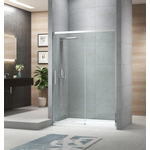 Nemo Pina schuifdeur 140x200cm met vast paneel 6mm Helder veiligheidsglas met antikalk links en rechts Chroom SW636648